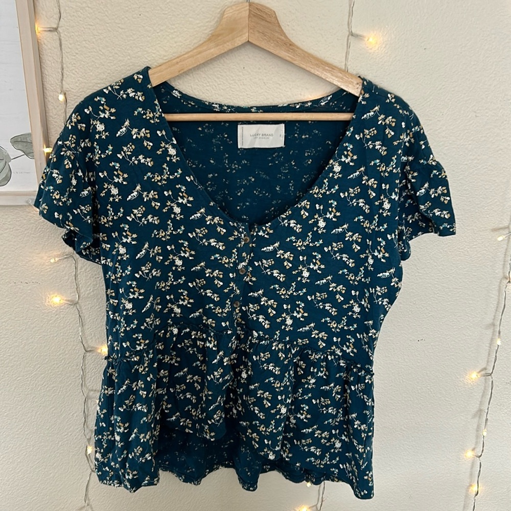 Floral Blue Lucky Brand Blouse